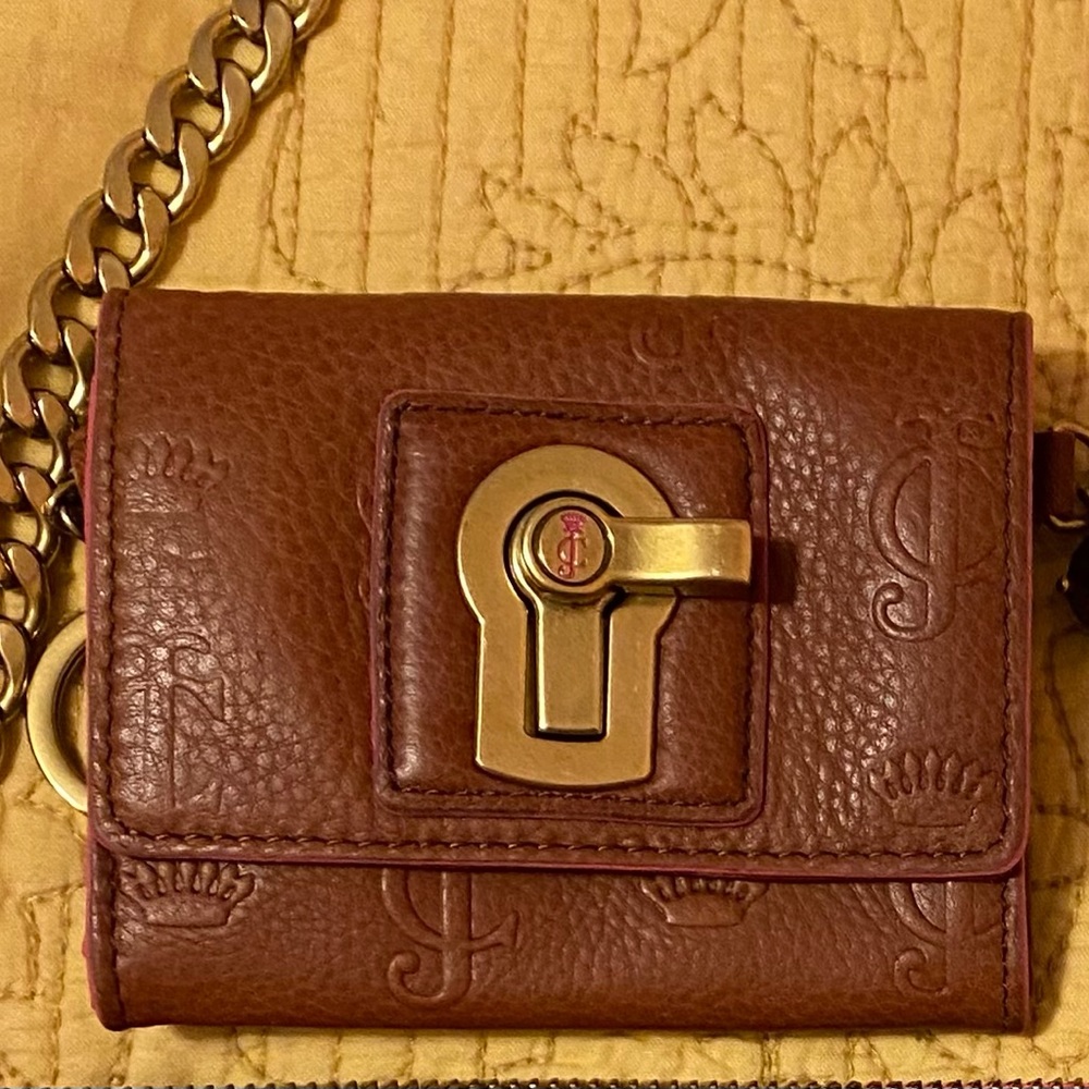 Juicy Couture leather mini wallet with keyhole lock